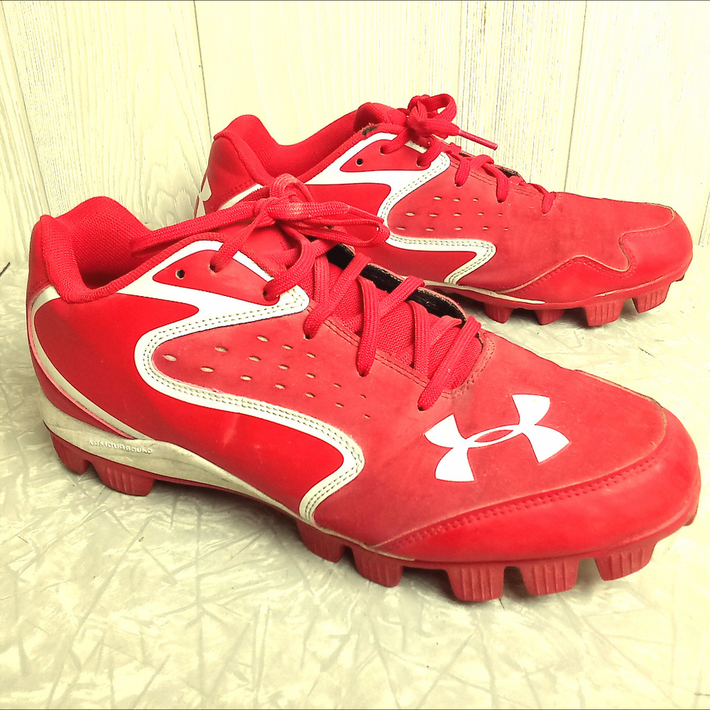 MLB Authentic Red & White Under Armour Cleats